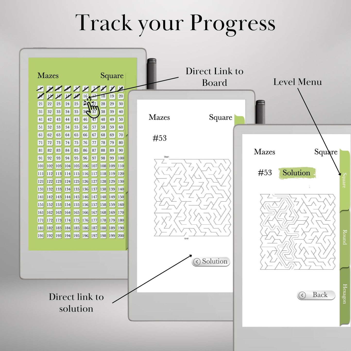 reMarkable Paper Pro Move — Maze Puzzle Book, 600 brain games