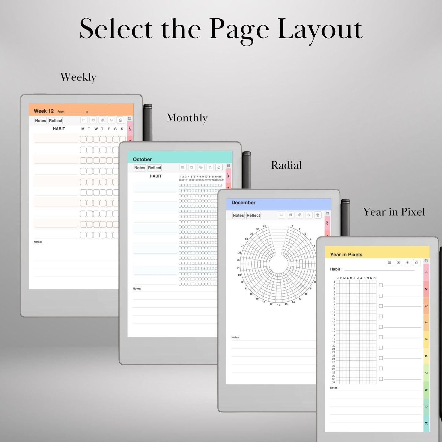All reMarkable Devices — Habit Tracker Creator, Custom Hyperlinked Habit Tracker