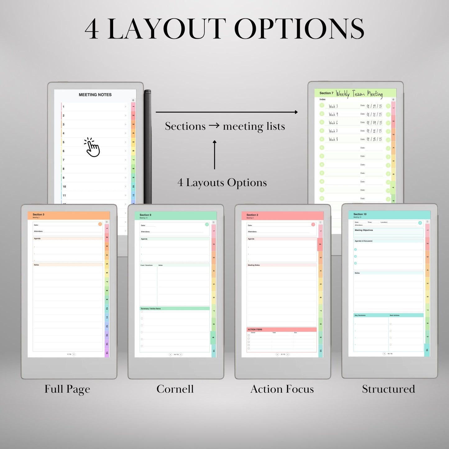 All reMarkable Devices — Meeting Notebook Creator, Custom Hyperlinked Templates