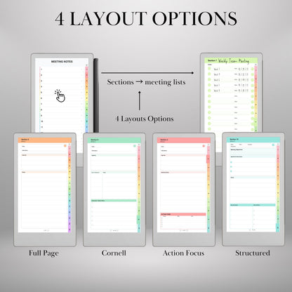 All reMarkable Devices — Meeting Notebook Creator, Custom Hyperlinked Templates