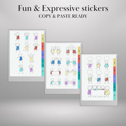 reMarkable Paper Pro & 2 — Boxy Buddies Sticker Pack, copy-paste