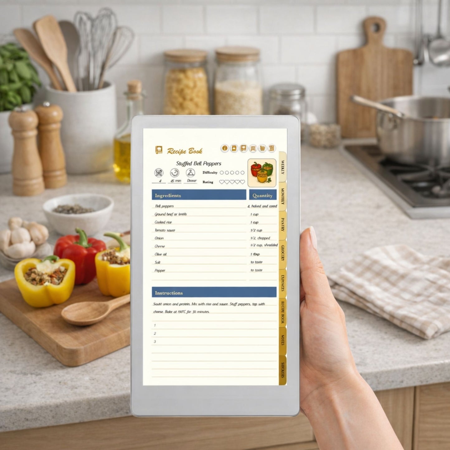 reMarkable Paper Pro Move — Meal Planner, grocery & recipe book