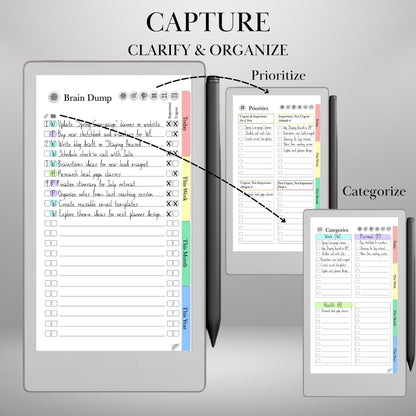 reMarkable Paper Pro Move — GTD Task Tracker, brain dump & projects