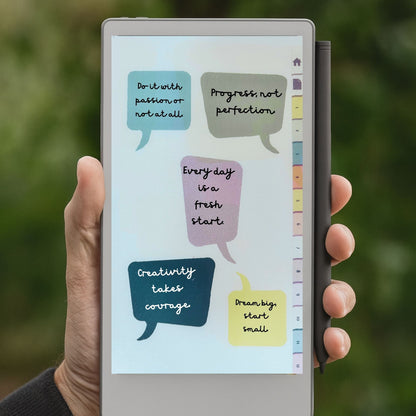Ready-to-use Sticky Notes Bundle for reMarkable Paper Pro Move: 108 Colored Stickers Templates, 12-Section Hyperlinked Notebook