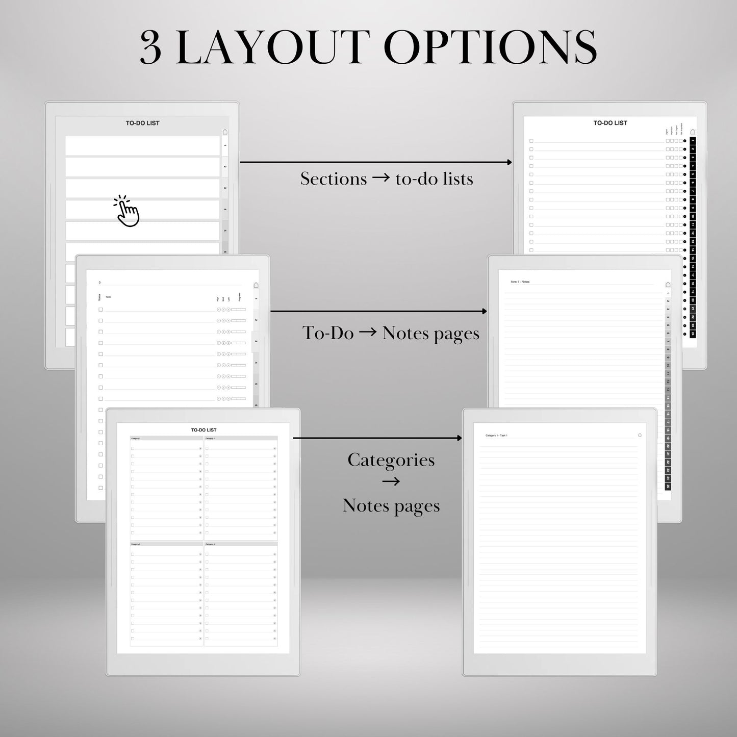 Supernote A5X A6X — To-Do Notebook Creator, Custom Hyperlinked Task Planner