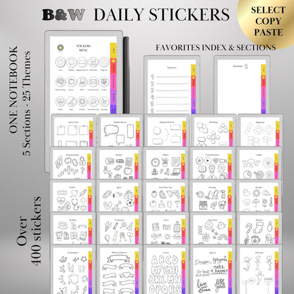 reMarkable Paper Pro Move — Stickers Mega Bundle, 9 packs 2600+
