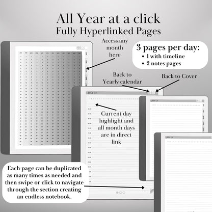 Kindle Scribe — Perpetual Calendar, undated daily & weekly planner