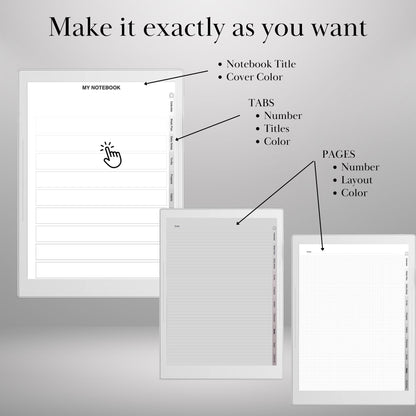 Supernote A5X A6X - Custom Hyperlinked Notebook Template Creator
