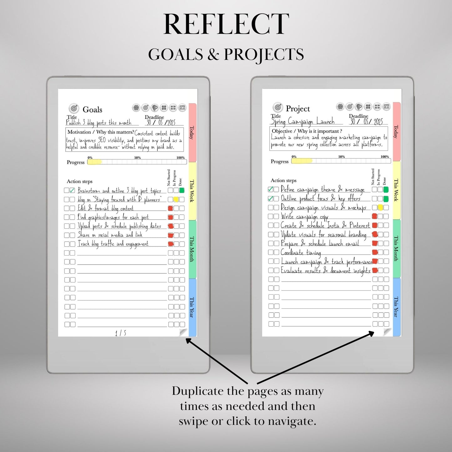 reMarkable Paper Pro Move — GTD Task Tracker, brain dump & projects