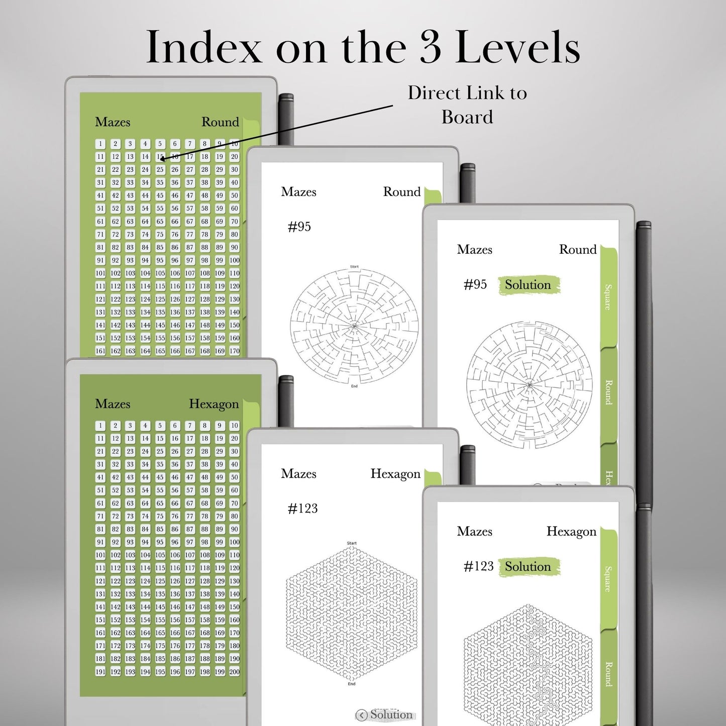 reMarkable Paper Pro Move — Maze Puzzle Book, 600 brain games