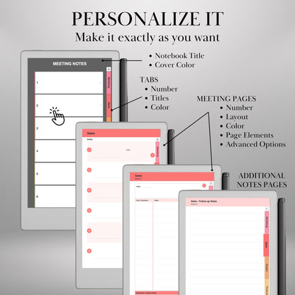 All reMarkable Devices — Meeting Notebook Creator, Custom Hyperlinked Templates