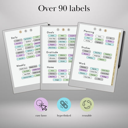 reMarkable Paper Pro & 2 — Planning Sticker Pack, 400+ widgets