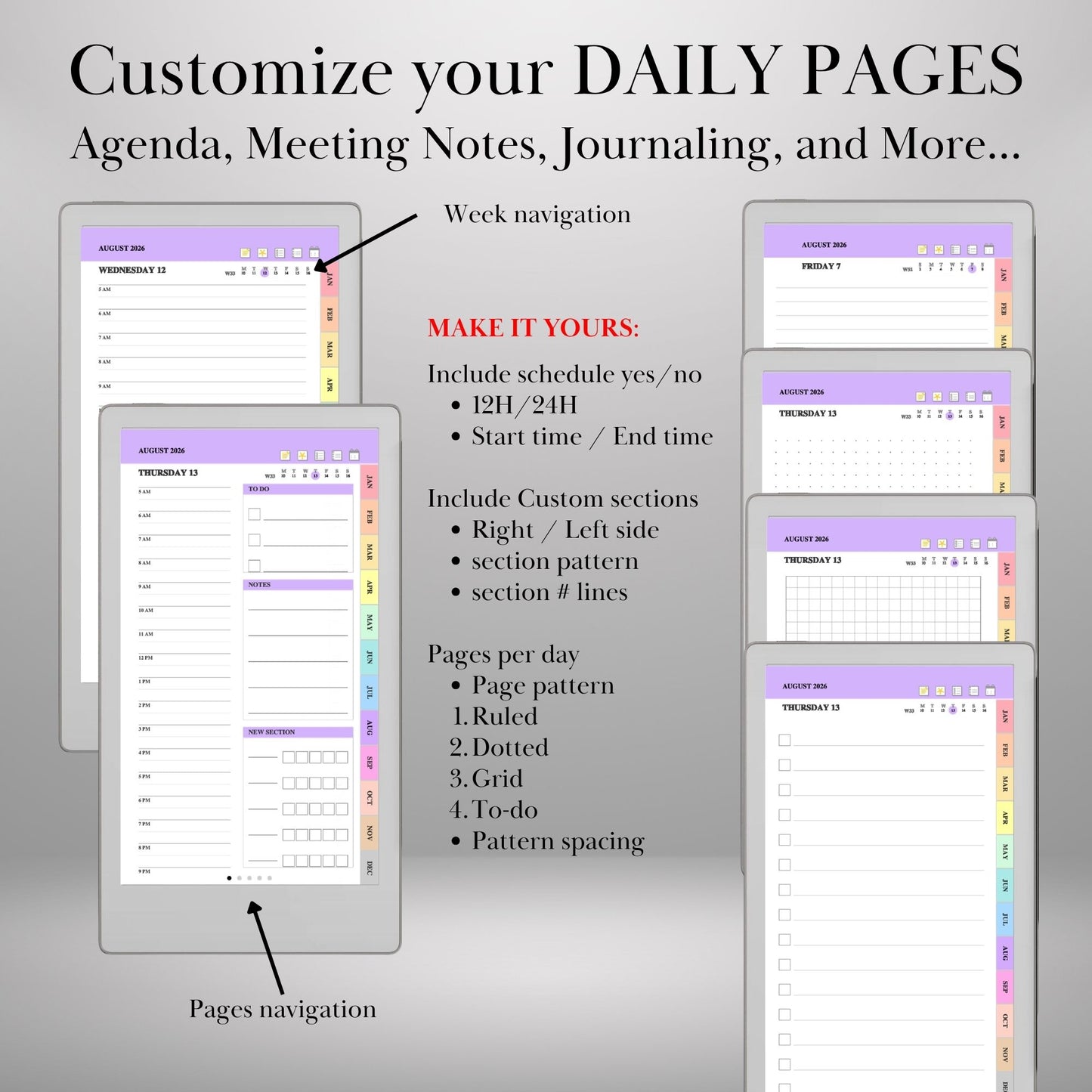 All Devices — Calendar Planner Creator 2026 2027, Make Your Own Yearly Monthly Weekly Daily Planner