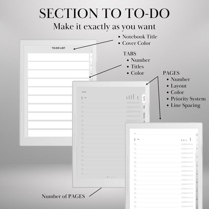 Supernote A5X A6X — To-Do Notebook Creator, Custom Hyperlinked Task Planner