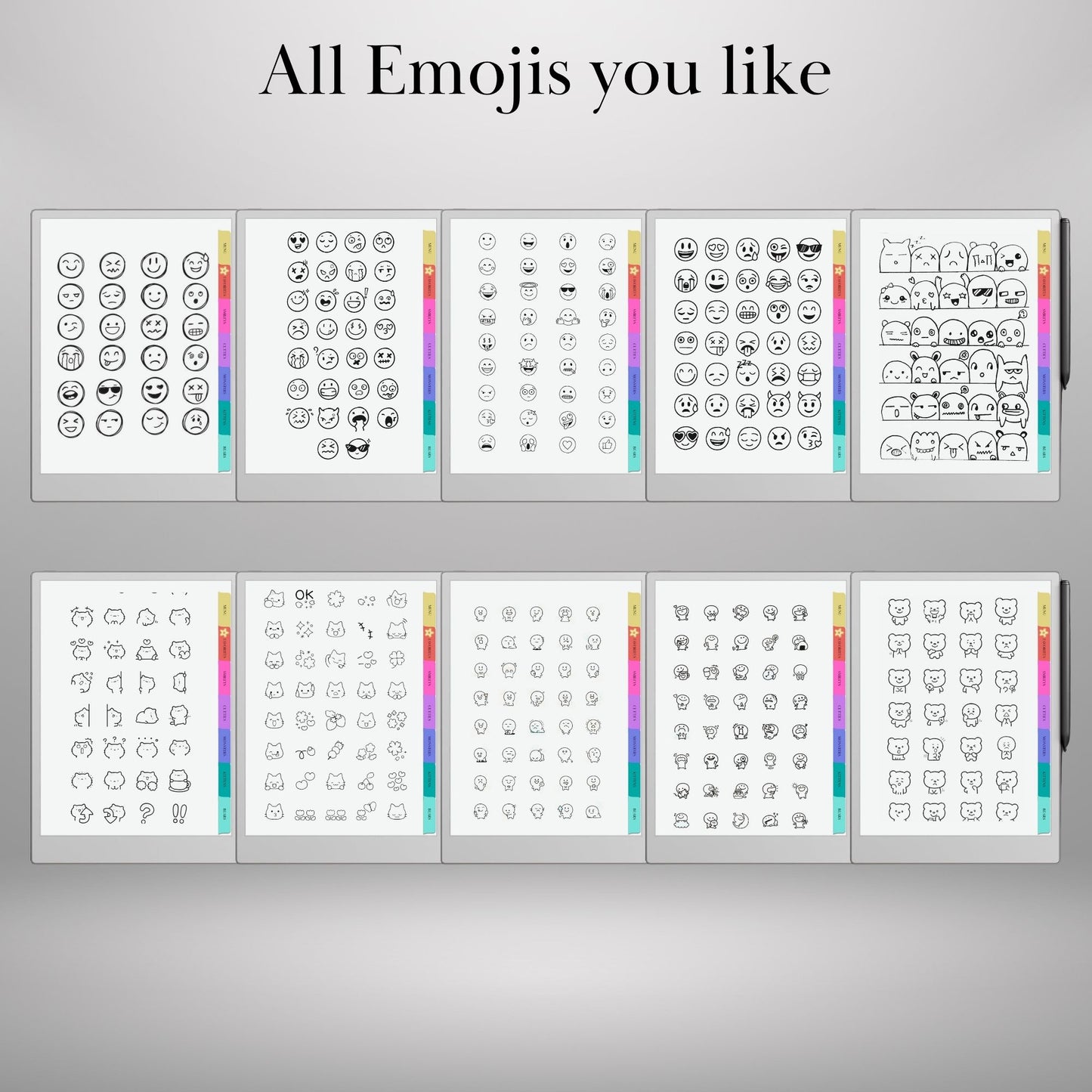 reMarkable Paper Pro & 2 — Emoji Sticker Pack, copy-paste