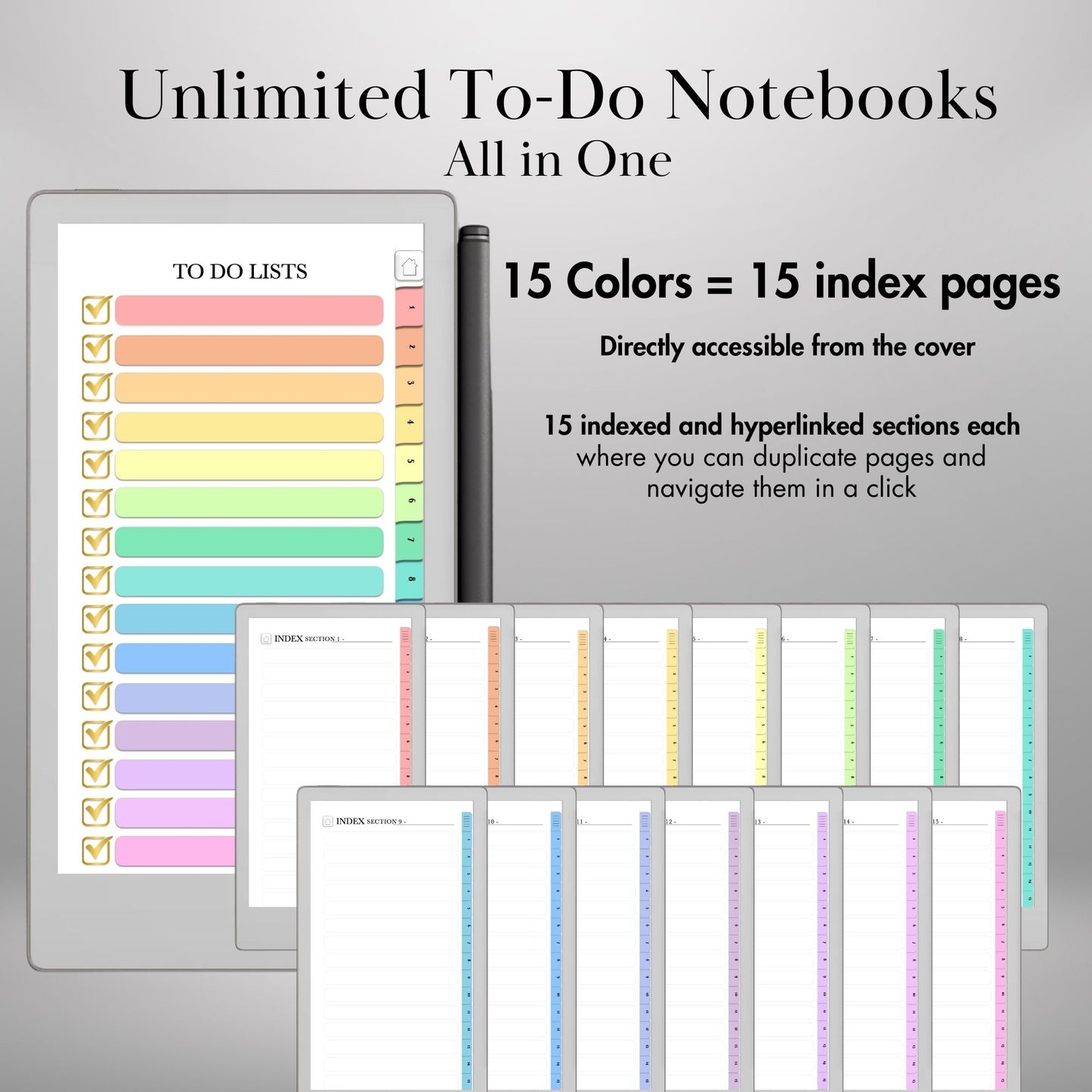 reMarkable Paper Pro Move — To-Do Notebook, task tracker with tabs