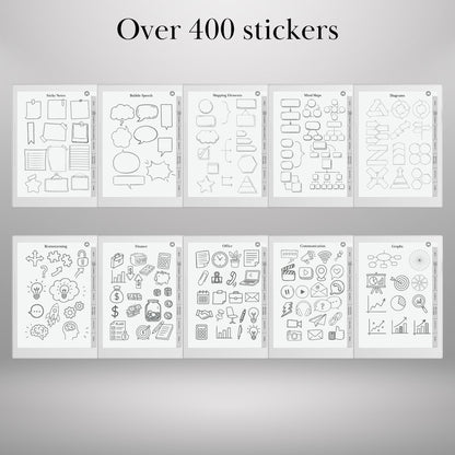 Supernote A5X A6X — Sticker Pack, copy-paste shapes & notes