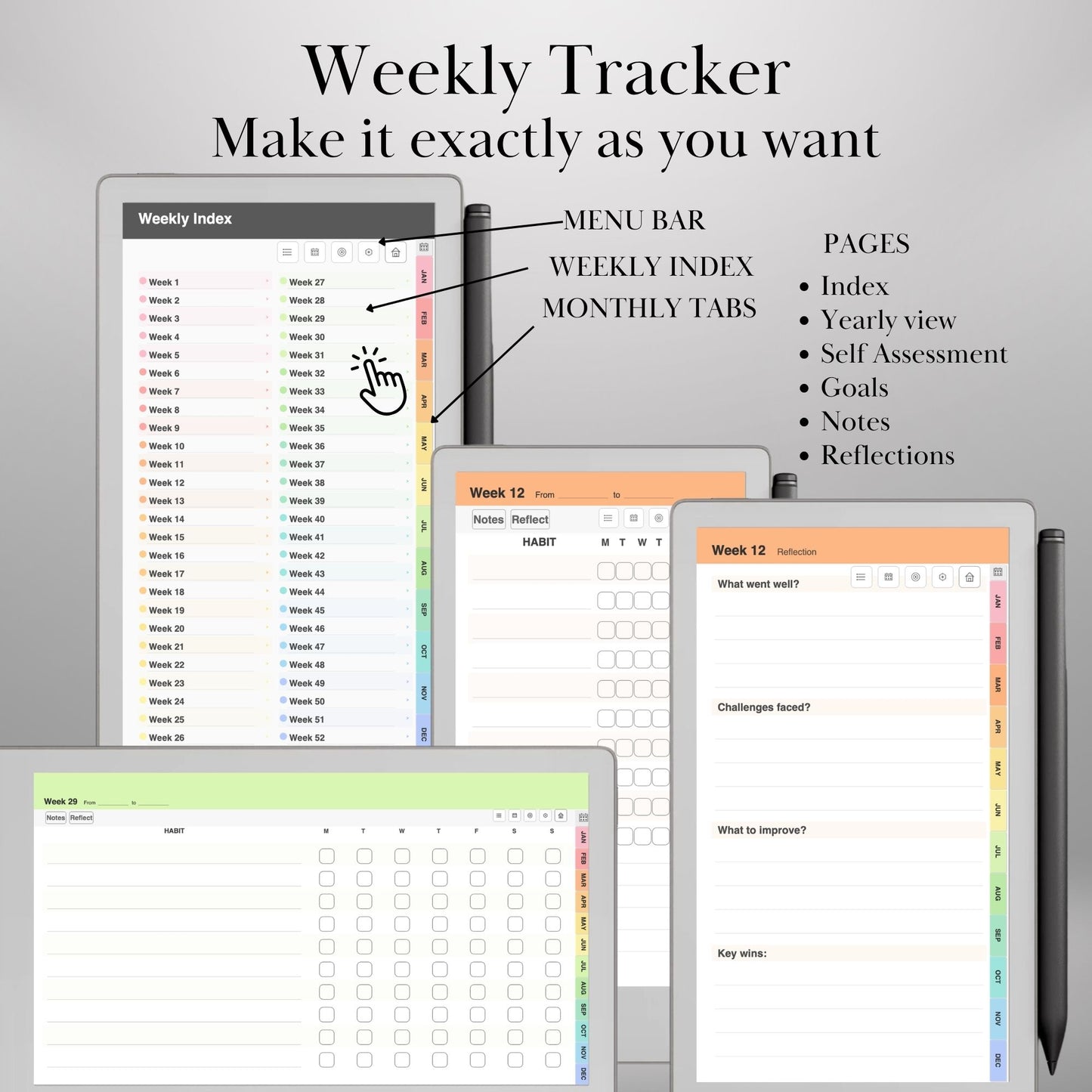 All reMarkable Devices — Habit Tracker Creator, Custom Hyperlinked Habit Tracker