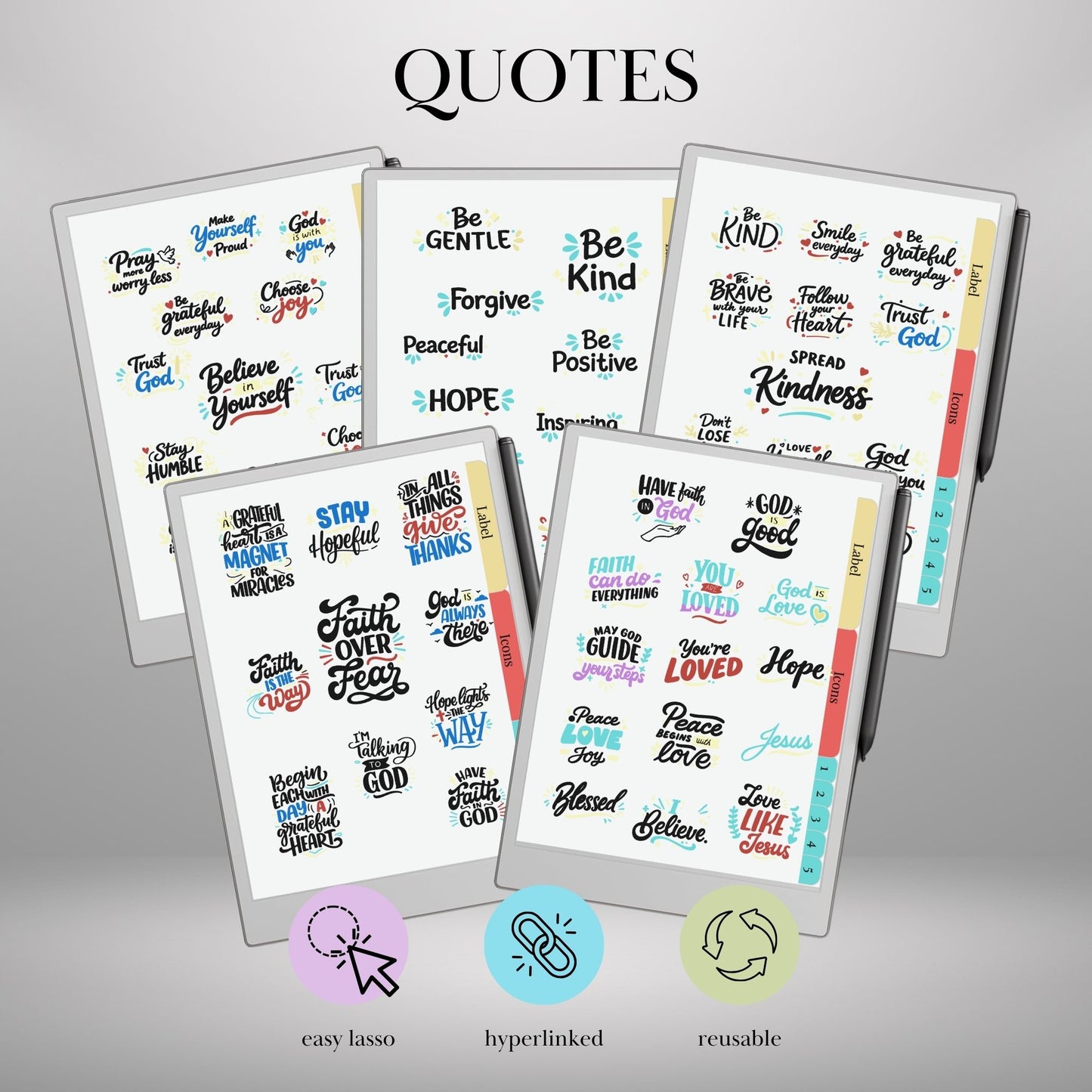 reMarkable Paper Pro & 2 — Christian Sticker Pack, copy-paste