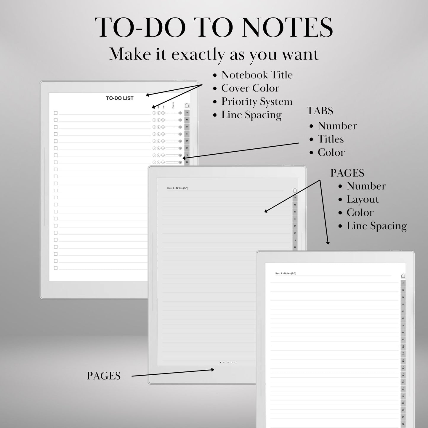 Supernote A5X A6X — To-Do Notebook Creator, Custom Hyperlinked Task Planner