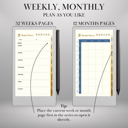 reMarkable Paper Pro Move — Meal Planner, grocery & recipe book