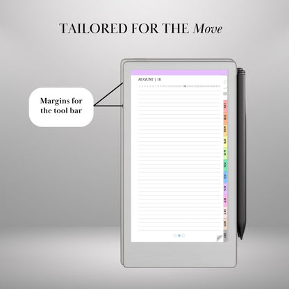 Perpetual Calendar for reMarkable Paper Pro Move Templates, Daily planner Undated Monthly Weekly Daily Hourly Hyperlinked Planner