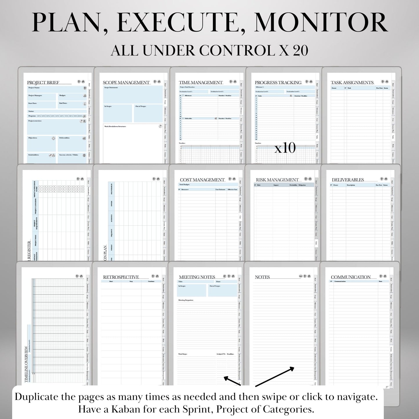 reMarkable Paper Pro Move — Project Management Planner, PMI & Gantt