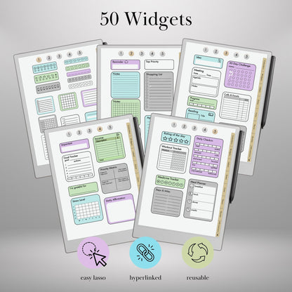 reMarkable Paper Pro & 2 — Planning Sticker Pack, 400+ widgets