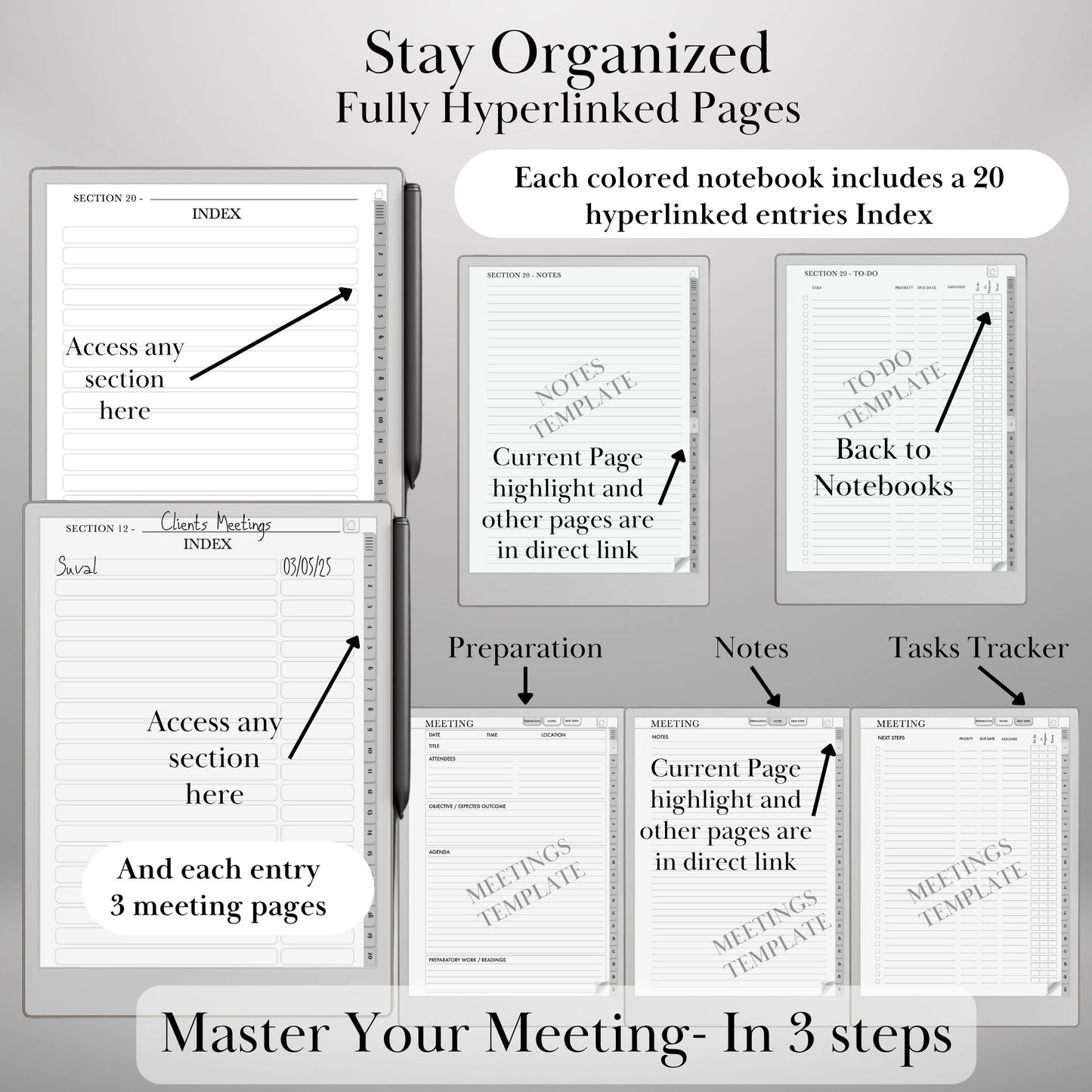 reMarkable 2 — Productivity Bundle, notebook, to-do & meeting notes