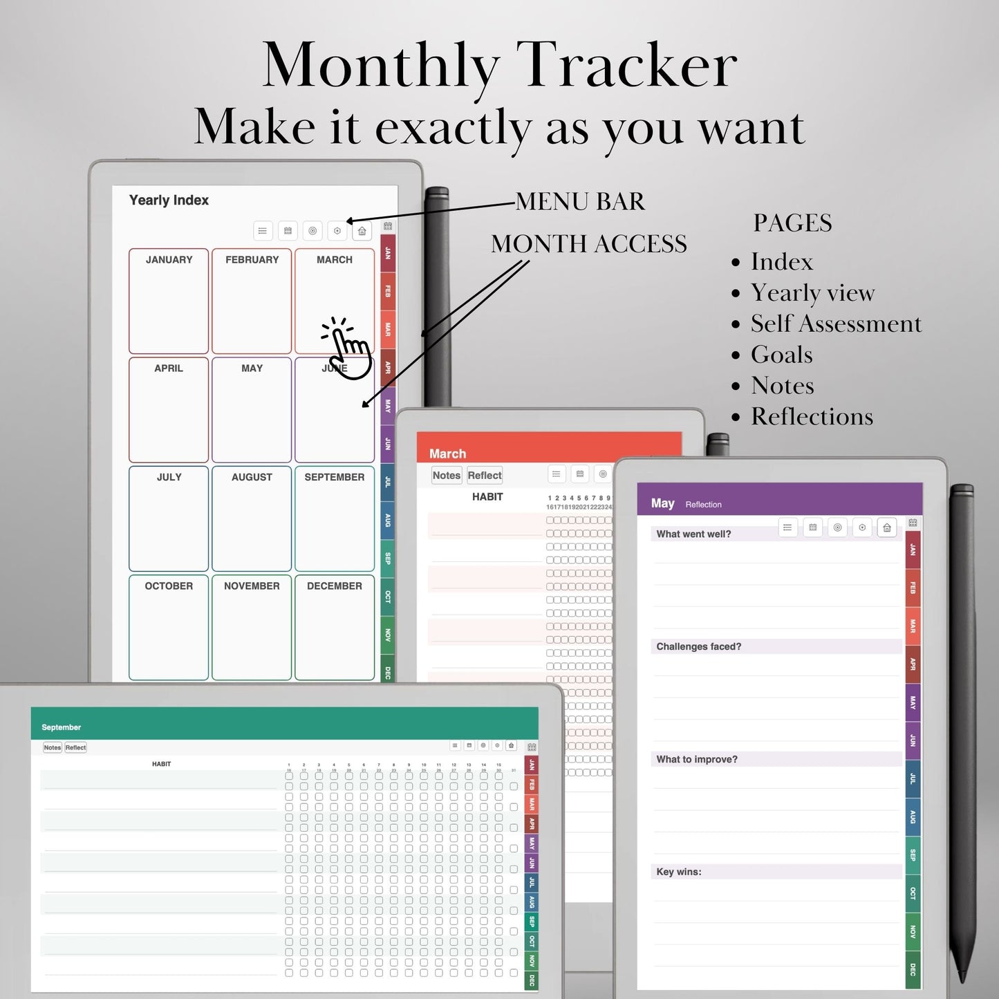 All reMarkable Devices — Habit Tracker Creator, Custom Hyperlinked Habit Tracker