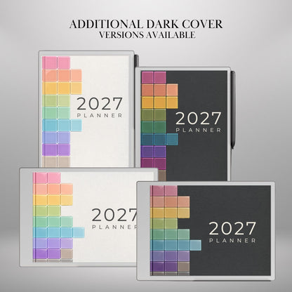 reMarkable Paper Pro — Monthly Planner 2027, full-page calendar & year overview