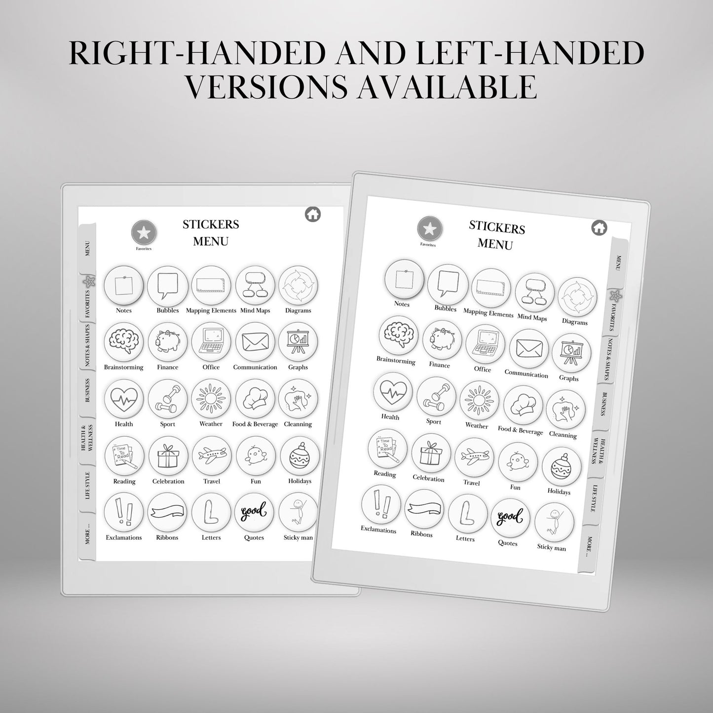 Supernote A5X A6X — Sticker Pack, copy-paste shapes & notes
