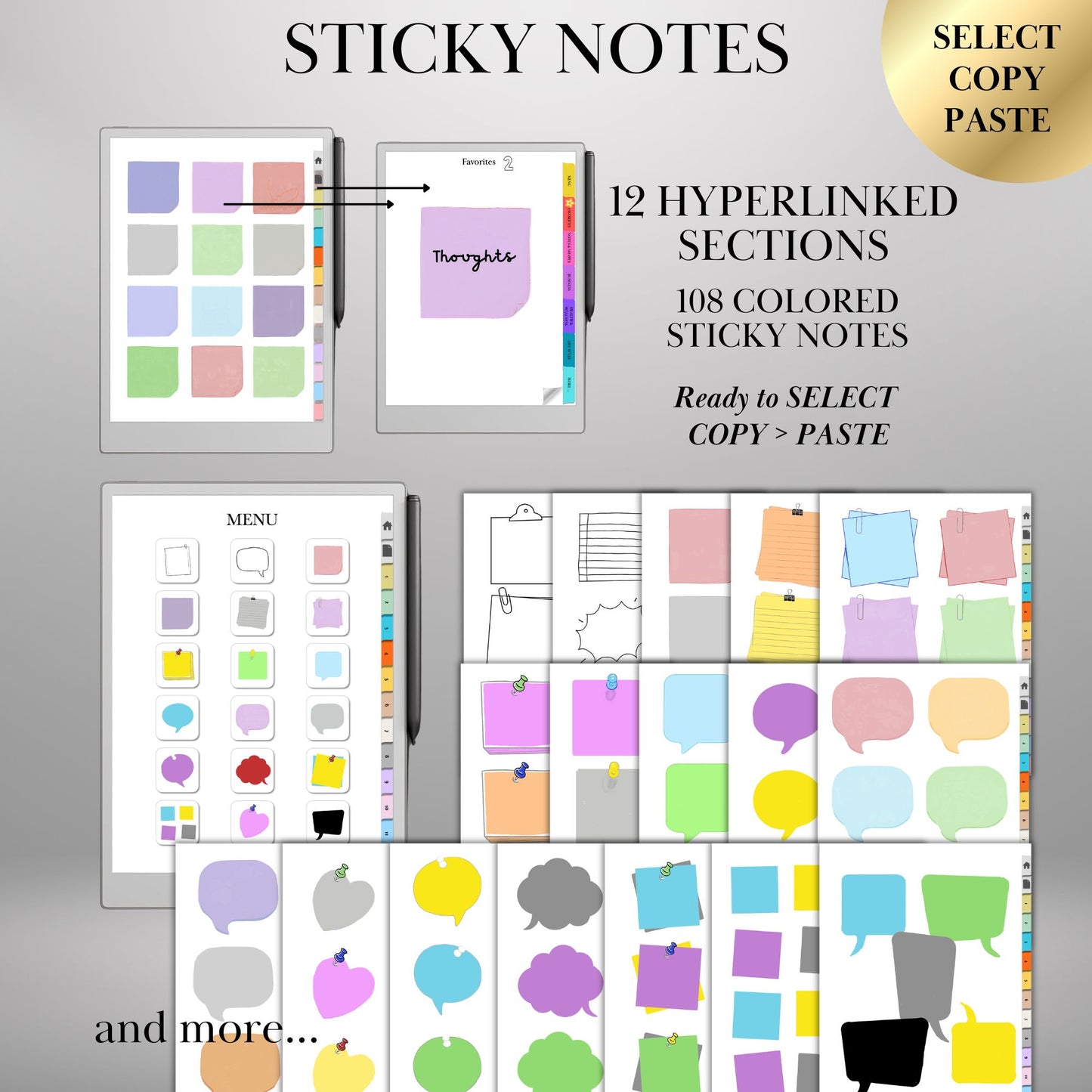 reMarkable Paper Pro — Stickers Mega Bundle, 9 packs 2600+