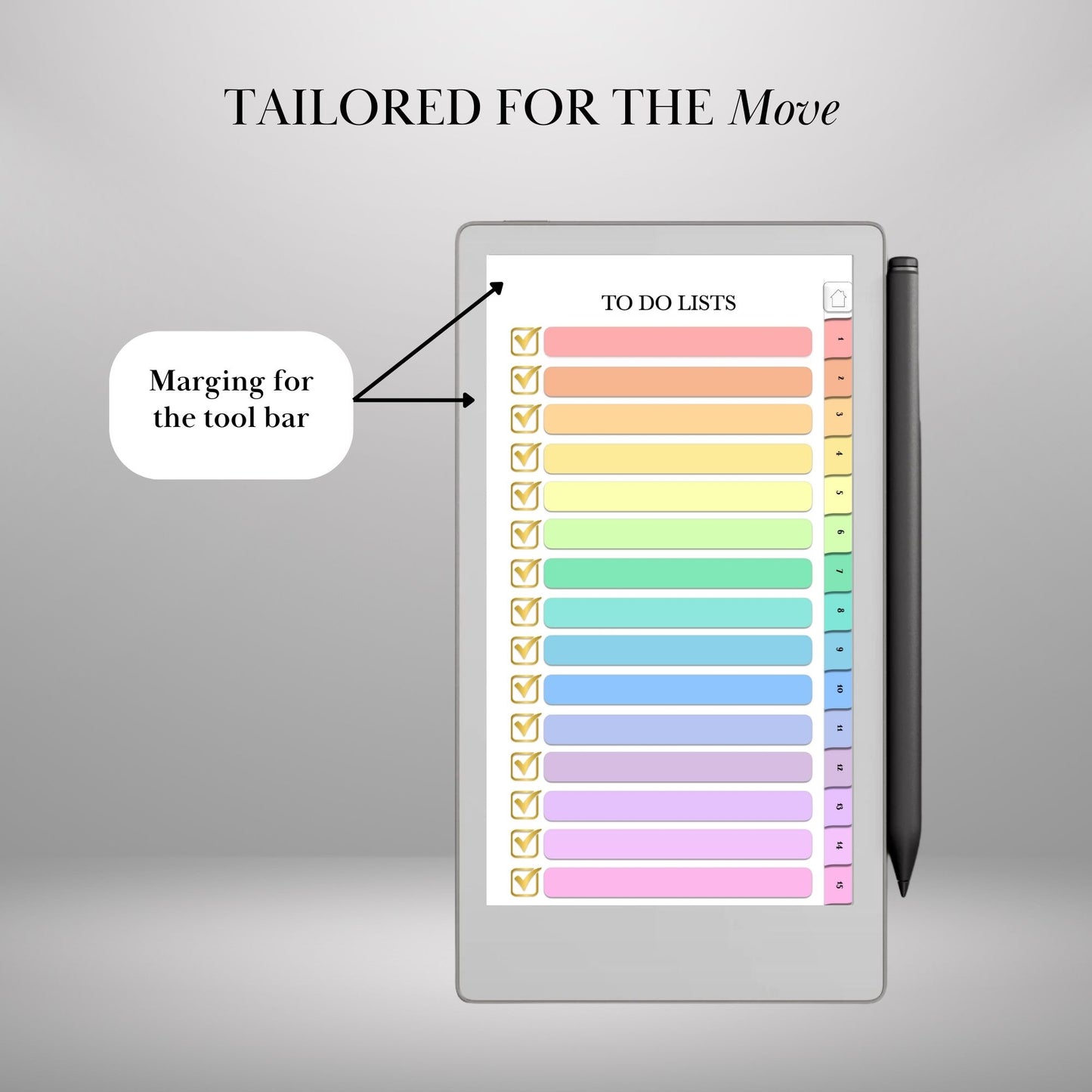 reMarkable Paper Pro Move — To-Do Notebook, task tracker with tabs