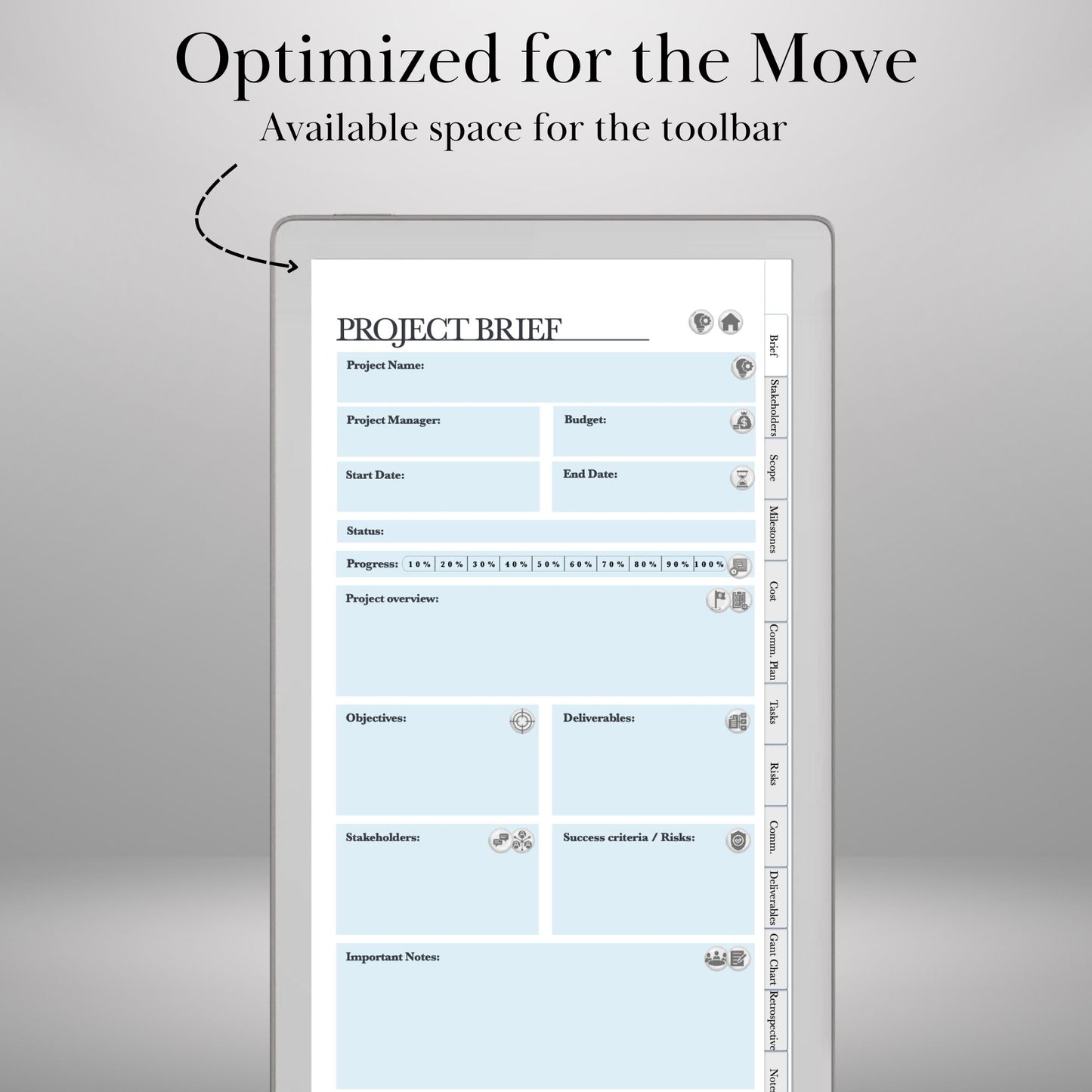 reMarkable Paper Pro Move — Project Management Planner, PMI & Gantt