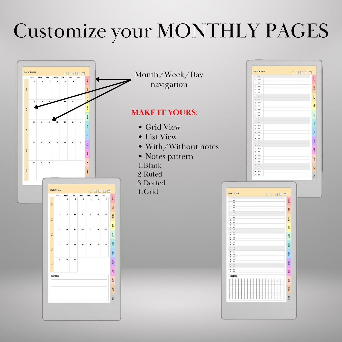 All Devices — Calendar Planner Creator 2026 2027, Make Your Own Yearly Monthly Weekly Daily Planner