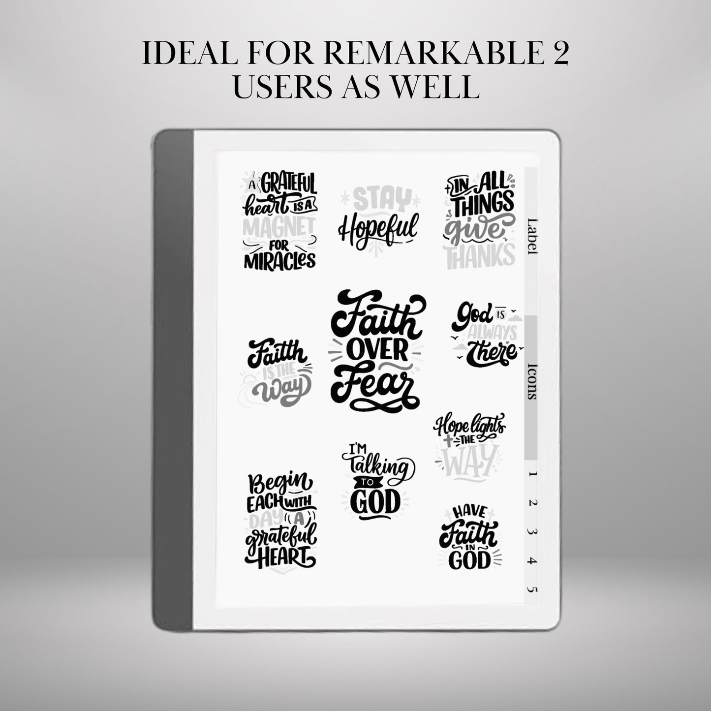 reMarkable Paper Pro & 2 — Christian Sticker Pack, copy-paste