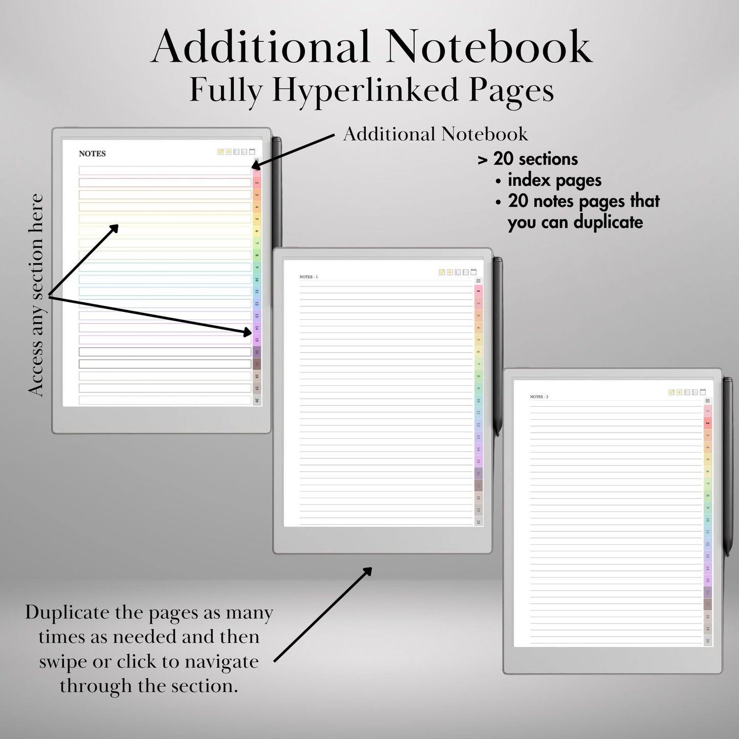 reMarkable Paper Pro — Daily Planner 2026-2027, dated calendar