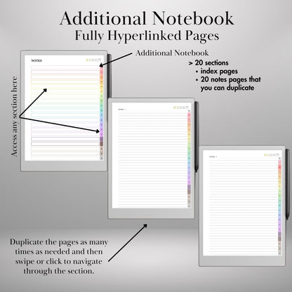 reMarkable Paper Pro — Daily Planner 2026-2027, dated calendar
