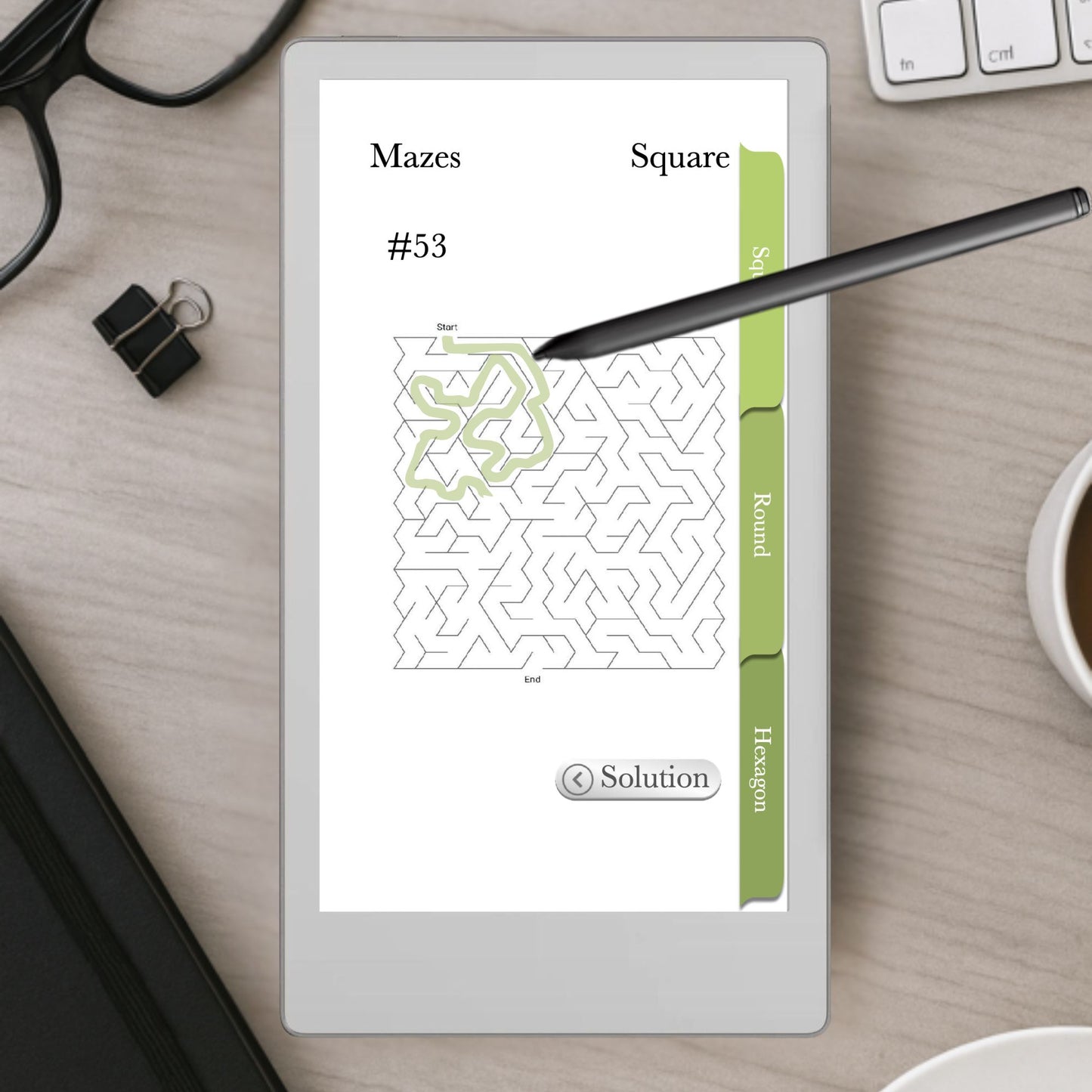 reMarkable Paper Pro Move — Maze Puzzle Book, 600 brain games