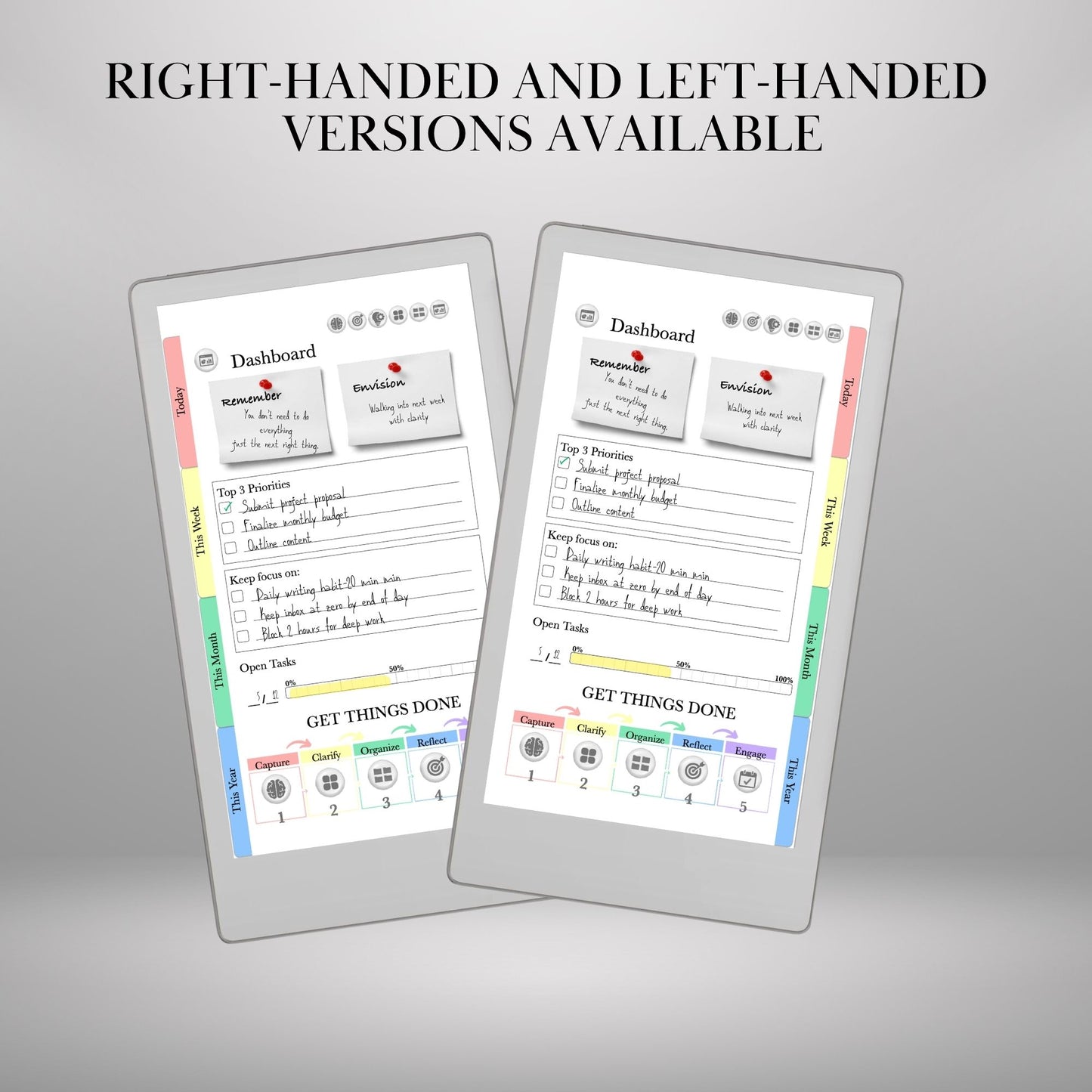 reMarkable Paper Pro Move — GTD Task Tracker, brain dump & projects
