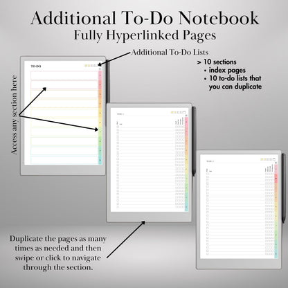reMarkable Paper Pro — Daily Planner 2026-2027, dated calendar