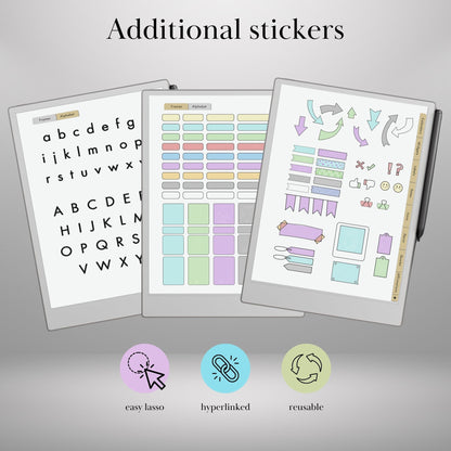 reMarkable Paper Pro & 2 — Planning Sticker Pack, 400+ widgets