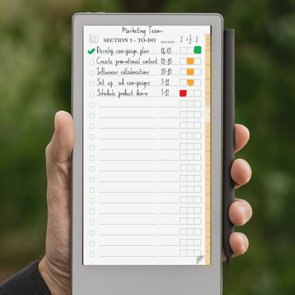 reMarkable Paper Pro Move — To-Do Notebook, task tracker with tabs