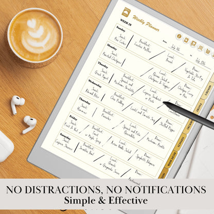 reMarkable Paper Pro — Meal Planner, grocery & recipe organizer