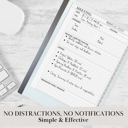 reMarkable 2 — Productivity Bundle, notebook, to-do & meeting notes