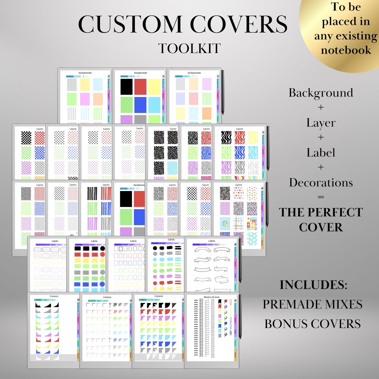 reMarkable Paper Pro — Stickers Mega Bundle, 9 packs 2600+
