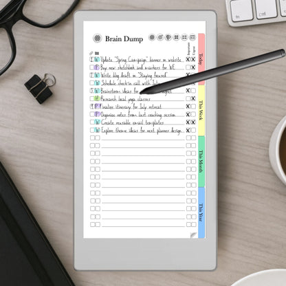 reMarkable Paper Pro Move — GTD Task Tracker, brain dump & projects