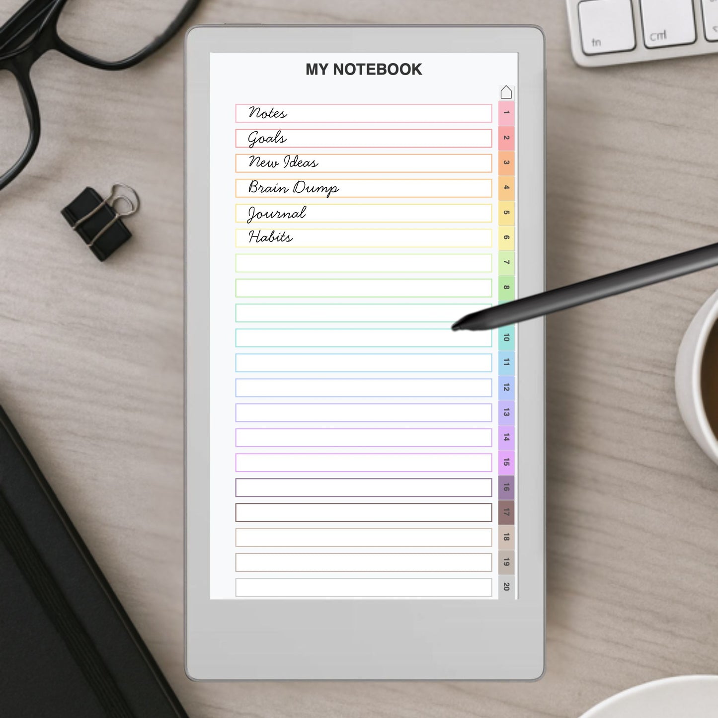 reMarkable Paper Pro Move — Notebook Creator, custom tabs