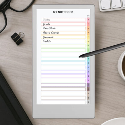 reMarkable Paper Pro Move — Notebook Creator, custom tabs